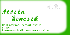 attila mencsik business card